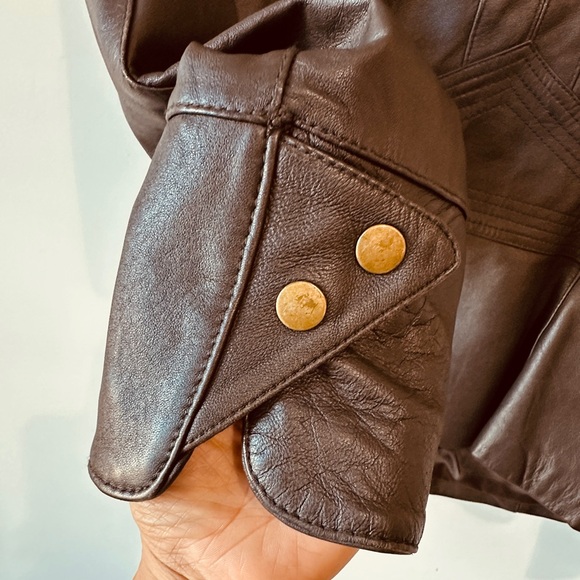 Brown Genuine Lambskin Leather a.n.a Jacket Size M - Picture 7 of 8